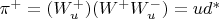 \pi^+ = (W^+_u)(W^+W^-_u) = ud^*