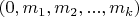 $(0, m_1, m_2, ..., m_k)$