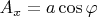 $A_x = a \cos \varphi$ $A_x = a \cos \varphi$