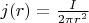 $j(r) = \frac{I}{2\pi r^2}$ $j(r) = \frac{I}{2\pi r^2}$