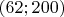 $(62;200)$