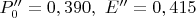 $P_0'' = 0,390,\ E'' = 0,415$