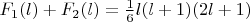 $F_1(l)+F_2(l)=\frac16l(l+1)(2l+1)$