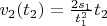 $v_2(t_2) = \frac{2s_1}{t_1^2} t_2$