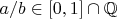 $a/b\in[0,1]\cap\mathbb{Q}$