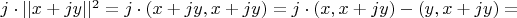 $j\cdot||x+jy||^2=j\cdot(x+jy,x+jy)=j\cdot(x,x+jy)-(y,x+jy)=$