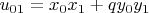 $u_{01}=x_0 x_1+q y_0 y_1$