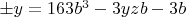 $\pm y = 163b^3 - 3yzb - 3b$