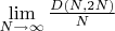 $\lim\limits_{ N \to \infty}^{} \frac {D(N, 2N)}{N}$