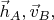 $\vec{h}_A, \vec{v}_B,$