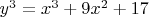 $y^3 = x^3 + 9 x^2 + 17$