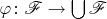 $\varphi\colon\mathscr F\to\bigcup\mathscr F$