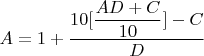 $A=1+\dfrac{10[\dfrac{AD+ C}{10}]-C}{D}$