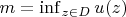 $m = \inf_{z \in D} u(z)$ $m = \inf_{z \in D} u(z)$