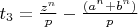 $t_{3}=\frac{z^{n}}p-\frac{(a^{n}+b^{n})}p$
