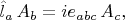 $\hat{l}_a\,A_b=ie_{abc}\,A_c,$ $\hat{l}_a\,A_b=ie_{abc}\,A_c,$