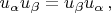 $u_{\alpha}u_{\beta}}=u_{\beta}u_{\alpha}}\,,$