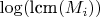 $\log(\text{lcm}(M_i))$