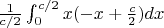 $\frac{1}{c/2}\int_{0}^{c/2} x(-x+\frac{c}{2}) dx$