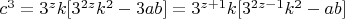 $c^3=3^zk[3^{2z}k^2-3ab]=3^{z+1}k[3^{2z-1}k^2-ab]$