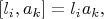 $[l_i,a_k]=l_ia_k,$