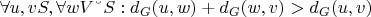 $\forall u,v&isin;S, \forall w&isin;V∖S:d_G(u,w)+d_G(w,v)>d_G(u,v)$