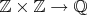 $\mathbb Z \times \mathbb Z \to \mathbb Q$