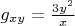 $g_{xy}=\frac {3y^2}{x}$