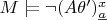 $M \models \neg {(A \theta ')_\underline{a}}^x$ $M \models \neg {(A \theta ')_\underline{a}}^x$