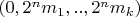 $(0,2^{n}m_1,..,2^{n}m_k)$