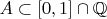 $A \subset [0,1]\cap \mathbb{Q}$