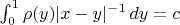 $\int_0^1 \rho(y)|x-y|^{-1}\,dy = c$