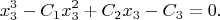 $$x_3^3-C_1x_3^2+C_2x_3-C_3=0.$$
