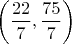 $\left(\dfrac{22}{7}, \dfrac{75}{7}\right)$