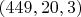 $(449, 20, 3)$