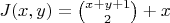 $J(x,y)=\binom{x+y+1}{2}+x$