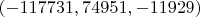$(-117731,74951,-11929)$