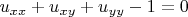 $u_{xx}+u_{xy}+u_{yy}-1=0$