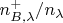 $n^+_{B,\lambda}/n_{\lambda}$