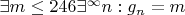 $\exists m \leq 246 \exists^\infty n: g_n = m$
