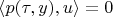 $\langle p(\tau,y), u \rangle = 0$