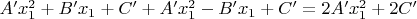 $A'x_1^2+B'x_1+C'+A'x_1^2-B'x_1+C'=2A'x_1^2+2C'$