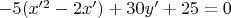 $-5(x'^2-2x')+30y'+25=0$