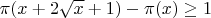 $\pi(x+2\sqrt{x}+1)-\pi(x)\ge1$