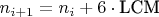 $n_{i+1}=n_i + 6 \cdot \text{LCM}$