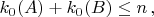 $k_0(A)+k_0(B)\le n\,,$ $k_0(A)+k_0(B)\le n\,,$