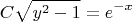 $$C\sqrt{y^2-1}=e^{-x}$$