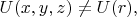 $U(x,y,z)\neq U(r),$