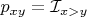 $p_{xy} =  \mathcal I_{x > y}$