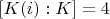$[K(i):K]=4$